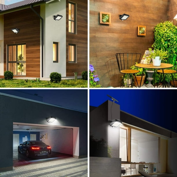 Luz solar exterior con sensor de movimiento 56 Led, 120 Ip65 Luz solar  impermeable para jardín con cable de 5 m oso de fresa Hogar