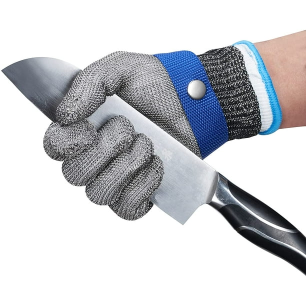 Guantes de trabajo de seguridad resistentes al corte guantes 316L de acero  inoxidable malla de metal carnicero guante nivel 5 protección