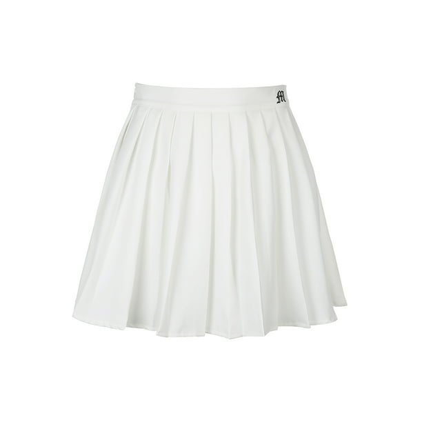 Falda plisada de cintura alta para mujer Falda corta con estampado de letras laterales con cremaller XBTCLXEBCO Blanco, Chico Walmart en línea