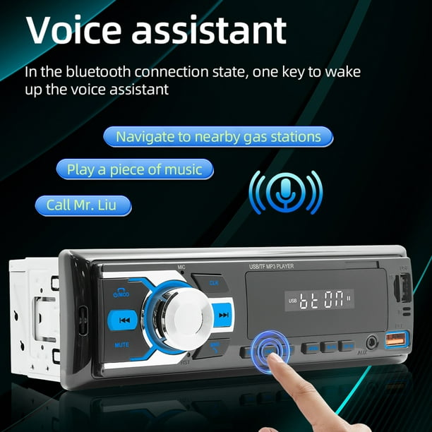 Reproductor De Coche Mp3 Entrada auxiliar de audio para automóvil de 12 V  Radio FM compatible con Bluetooth Pantalla de 2,5 pulgadas Salida RCA
