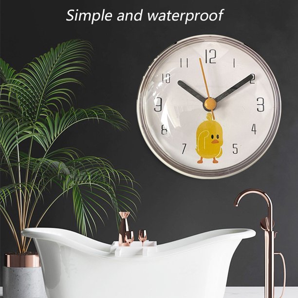 Moda Simple Mini Sucker Reloj de pared Baño Anti-niebla Reloj de pared  impermeable Reloj de cocina Adepaton BST3005216-4