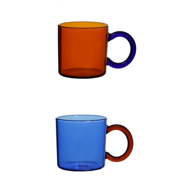  Juego de 2 tazas de café de vidrio de doble pared de