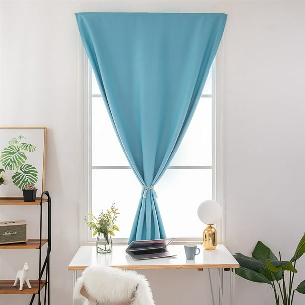 1 pieza de cortina Aoresac hogar Simple Color sólido Blackout doble cara Velcro  cortina tela decorac yeacher