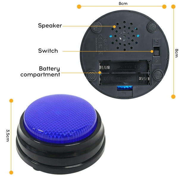 Caja de voz Botón parlante grabable con función LED Recursos de aprendizaje  Zumbadores Verde