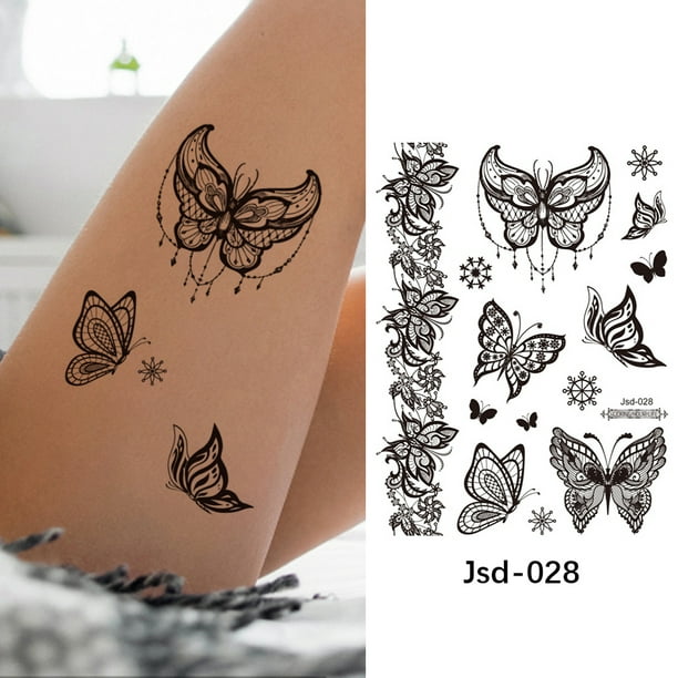  30 hojas (más de 120 piezas) de tatuajes temporales de mariposa  para mujeres y niños, arte corporal colorido tatuajes falsos 3D, recuerdos  de fiesta de mariposas, mariposas decorativas para fiesta 