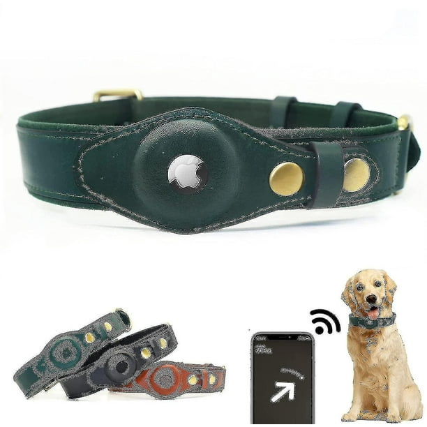 Collar para perro Airtag, soporte ajustable para collar de perro de piel de  vaca natural, compatible YONGSHENG