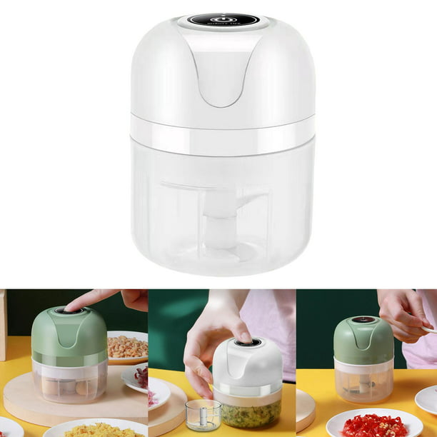 Acekool - Mini procesador de alimentos con cuenco de vidrio de 2.5 tazas,  pequeño picador eléctrico de alimentos para verduras, carne, frutas, frutos