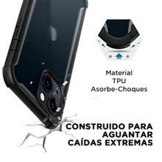 Funda Case De Uso Rudo Para iPhone Transparente Antigolpes negro iphone 11  normal