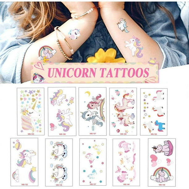 Tatuajes Temporales De Unicornio Para Niños Y Niñas (más De