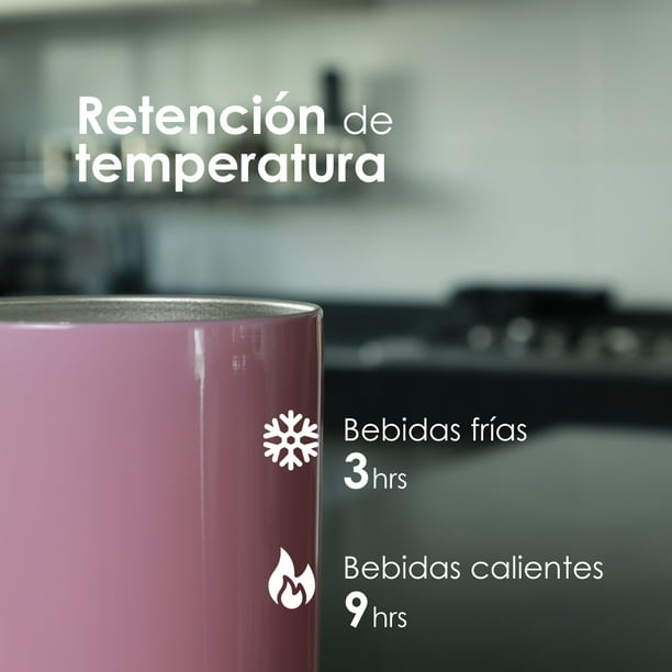 Taza termo para café, taza de acero inoxidable, aislante al vacío, mantiene  las bebidas calientes o frías (rosa, 22)