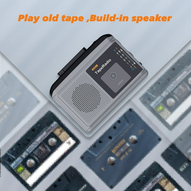 Equipo de radio ezcap234 reproductor de cinta de Cassette portátil AM FM Radio  Cassette convertidor de cinta a MP3 grabadora de sonido altavoz incorporado  con conector para auriculares ezcap Equipo de radio