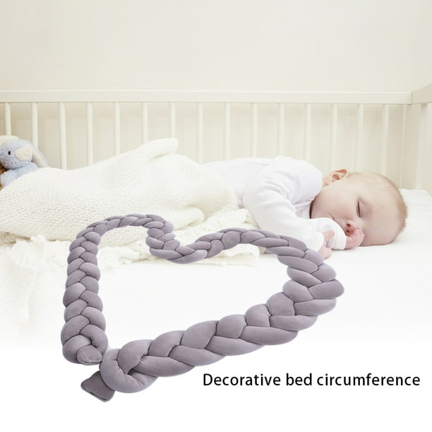 Parachoques para cama de bebé, cojín con nudo trenzado, Protector