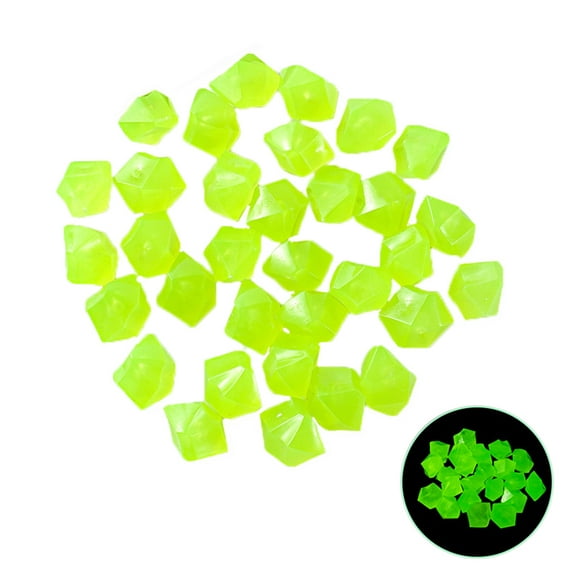 100pcs glow in the dark stones glow stones decoración de piedra fluorescente en forma de diaman carevas piedra luminosa