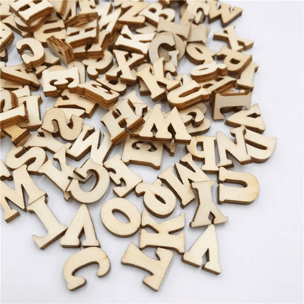Letras del alfabeto de madera para manualidades, adornos de letras