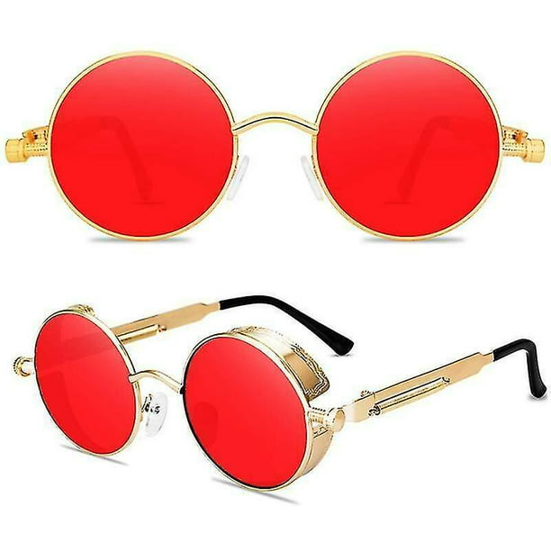 Weewooday 30 pares de lentes de sol redondos hippie de colores retro, gafas  hippie de los años 60 y 70, lentes de sol de moda con marco de metal