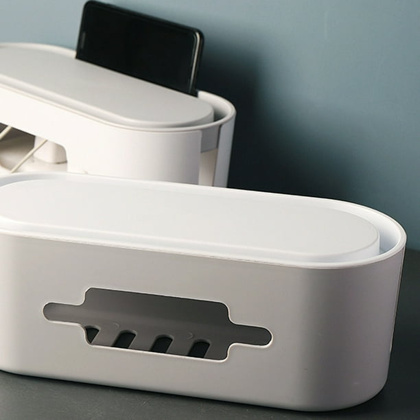 Caja de almacenamiento de estante inalámbrico WiFi para montaje en pared,  caja de almacenamiento de cable de plástico ABS, decoración de energía