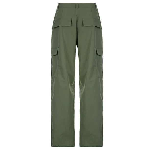 Pantalones cargo sólidos para mujer (color: verde militar, talla: XL) :  : Ropa, Zapatos y Accesorios