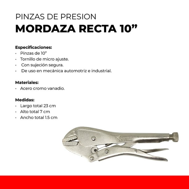PINZAS DE PRESION MORDAZA RECTA 10 SANTUL 7703