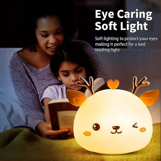 Luz de noche para niños Bebe Bunny Luz de noche LED Regalo de Pascua Bebé  Silicona Recargable USB Co Zefei Wu