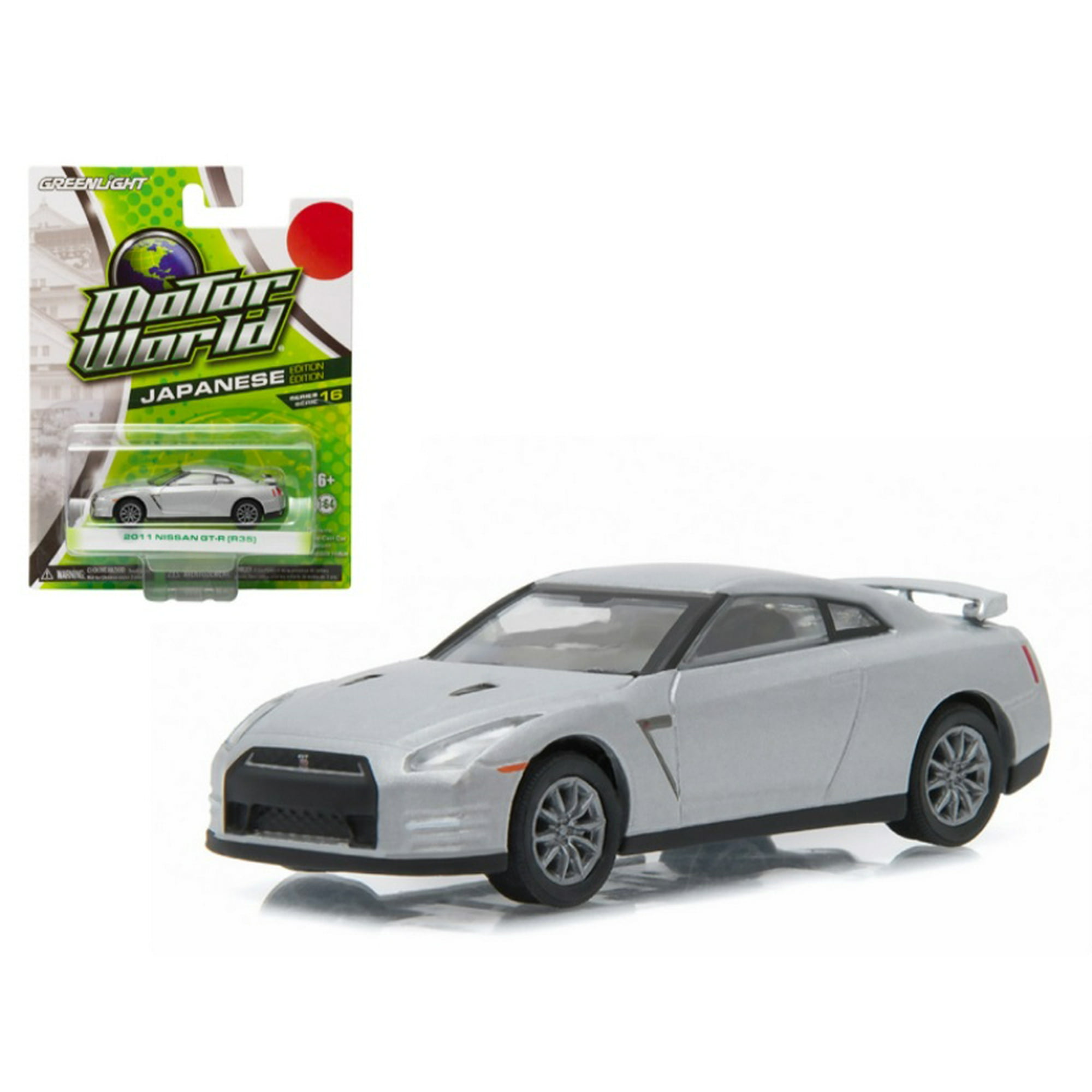 2011 Nissan GT-R R35 Silver 1/64 Diecast Model Car de Greenlight Greenlight  96160E