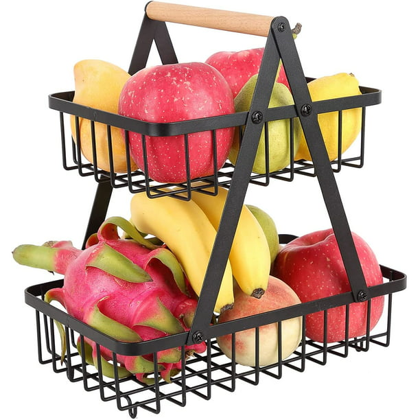  Mangoton Frutero de 2 niveles, frutero de cerámica para  encimera de cocina, cesta de frutas para cocina, Fruteros para Cocina,  blanco mediano : Hogar y Cocina