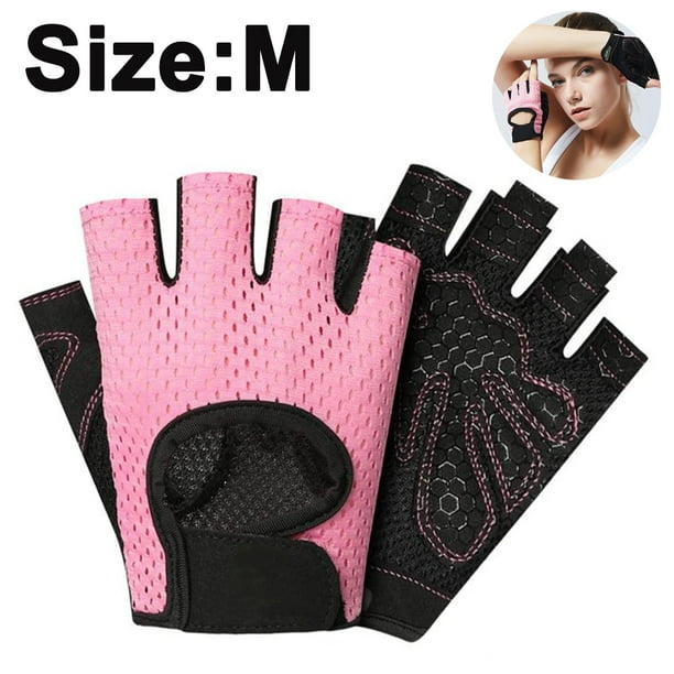 Guantes de gimnasio para mujer, guantes de entrenamiento para mujer,  guantes sin dedos para levantamiento de pesas, guantes ligeros y  transpirables