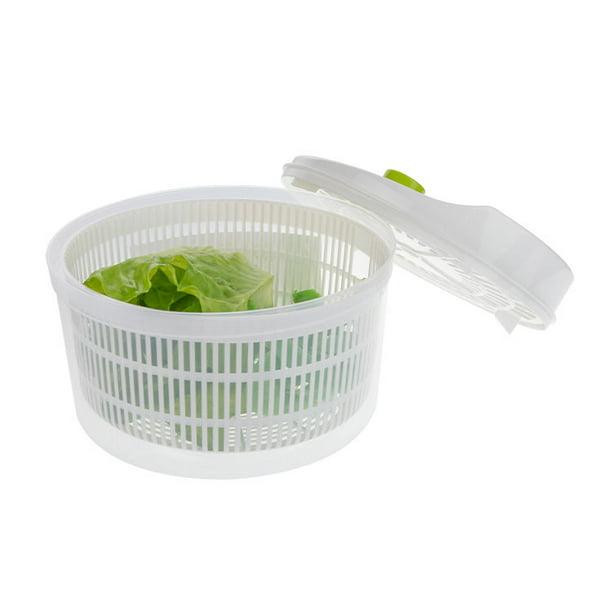 Centrifugadora de ensalada 4 litros, plástico, escurridor manual para  lechuga y verduras, mecanismo de giro en la ta