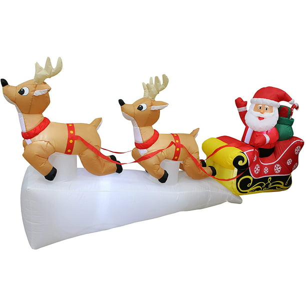 Inflable Noel en con Renos Voladores y Luces LED 8 pies Decoración Navideña BZB BZB-85775765 | Bodega Aurrera en línea