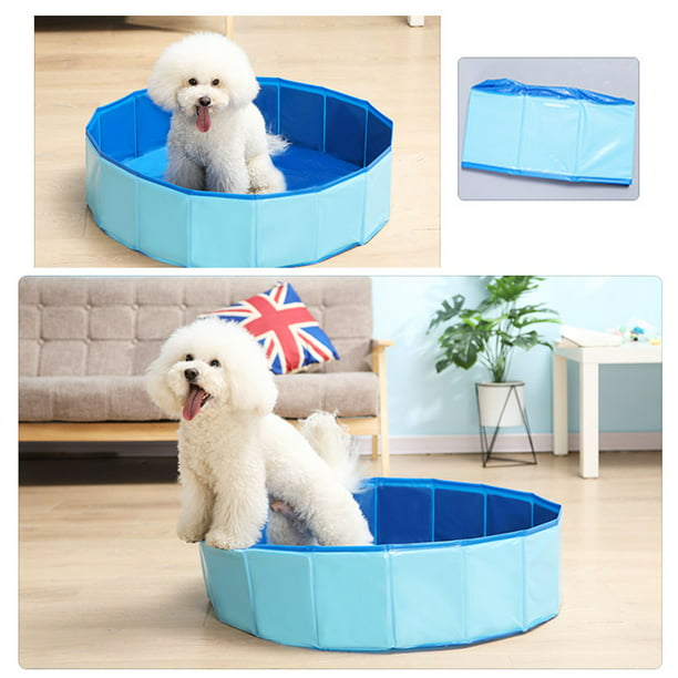 Piscina plegable para perros grandes y pequeños, incluye juguete para perros,  piscinas plegables para niños y perros, bañera para perros (M) 100cm