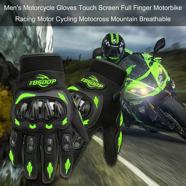 Guantes de moto para hombre Pantalla táctil Dedo completo Motor de carreras de  motos yeacher Protección del motor