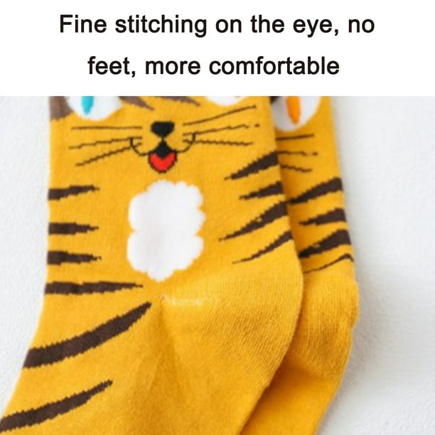 Calcetines de algodón para niños con diseño de animales de dibujos animados  para perros y gatos, calcetines de cinco dedos para niñas y niños de 3 a