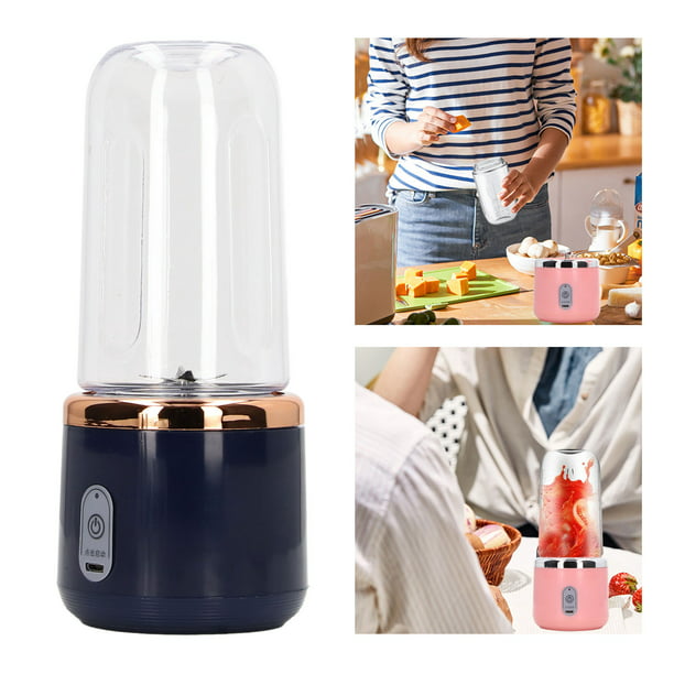  Mini batidora de frutas, licuadora portátil de 6 cuchillas,  vaso exprimidor potente botella transparente para el hogar (rosa) : Hogar y  Cocina