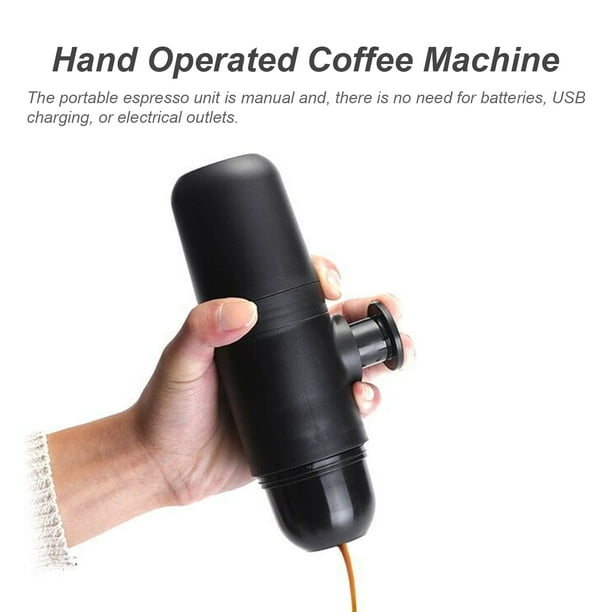  Mini cafetera manual de presión sobre la olla de café con  filtro de estampación a mano con tapa de concentración, taza de extracción  al vapor, máquina de café, Negro : Hogar