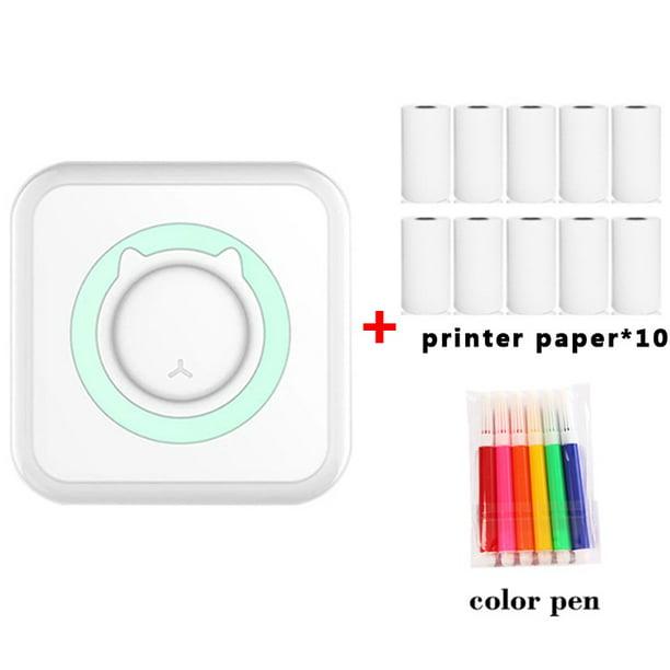 Mini impresora de bolsillo, impresora térmica portátil con 3 rollos de  papel de impresión para Android o iOS, impresora sin tinta Bluetooth regalo