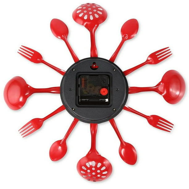 Reloj Decorativo Pared Forma Sarten Rojo Para Cocina – TECFUS