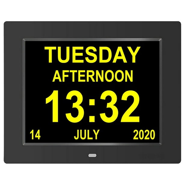 Reloj Digital Calendario Alzheimer Reloj Demencia Reloj 8 LCD con Fecha,  Día y Hora, Es para Padres, Abuelos kaili Sencillez