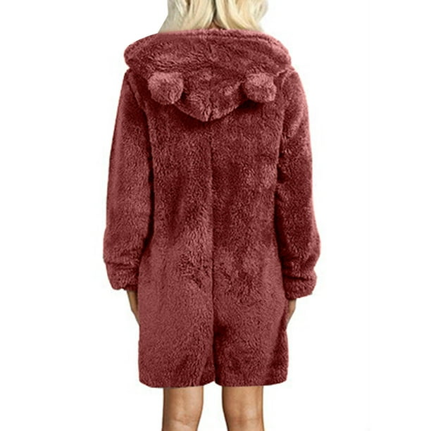 Mono con capucha de larga para mujer, pijama informal de invierno cálido, ropa de dormir Fridja fhjkhfk456749 | Walmart en línea