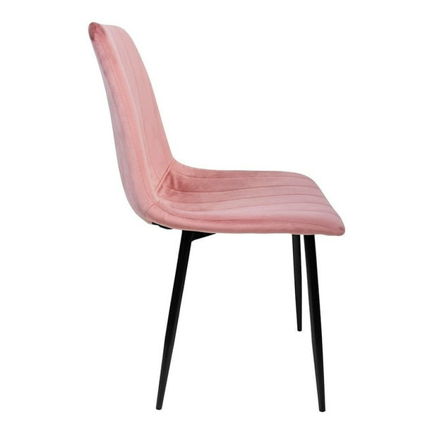 Mezcla estas sillas comedor de estilo retro tapizadas con terciopelo rosa,  arena, gris, crema o negro
