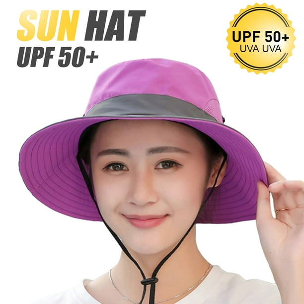 Sombrero para el sol de ala ancha Sombrero Boonie Mujer Protección UV  Verano