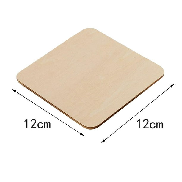 Recortes cuadrados de madera para manualidades, cuadrados de madera (4