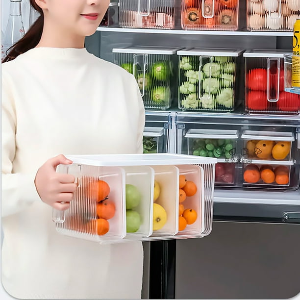 Organizador de alimentos con asa para refrigerador ideal para