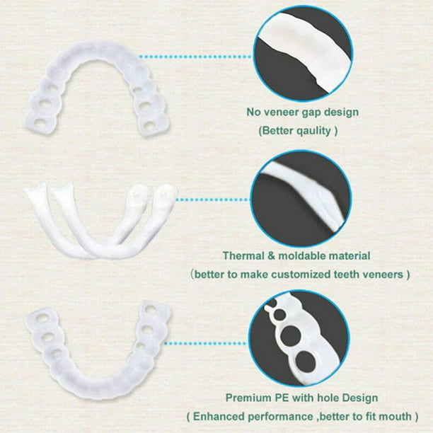2 pares de dientes postizos recuperan dientes temporales de