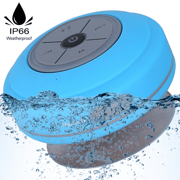 Altavoz de ducha Bluetooth impermeable – Altavoz portátil inalámbrico manos  libres con micrófono integrado, 4 horas de tiempo de reproducción, botones