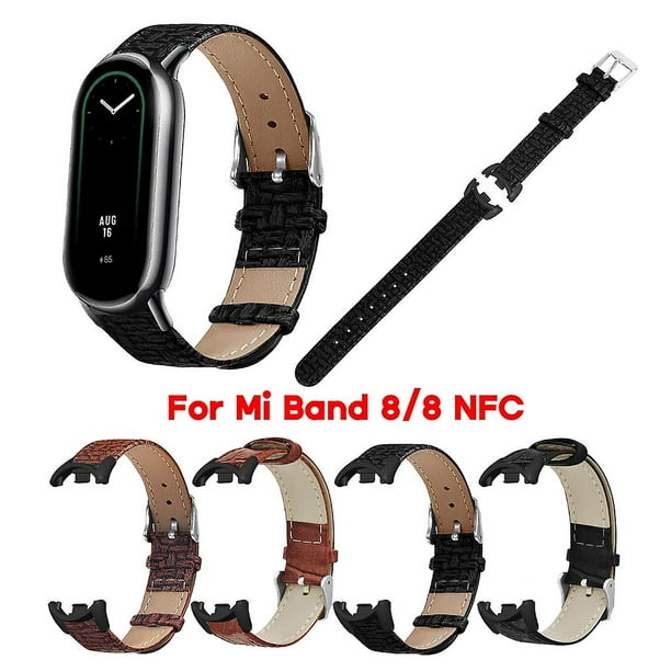 Correa de cuero NFC para xiaomi Mi band 8, accesorios de reloj