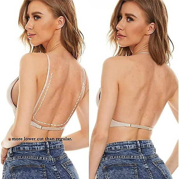 Low Back Bras Wirefree Deep V Plunge Multiway Convertible Spaghetti Strap  Backless Bras For Women
