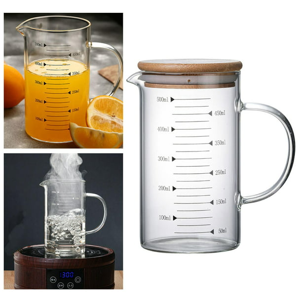 Vaso Medidor Transparente Seguro para Cocina Caliente/Fría, 500 mL
