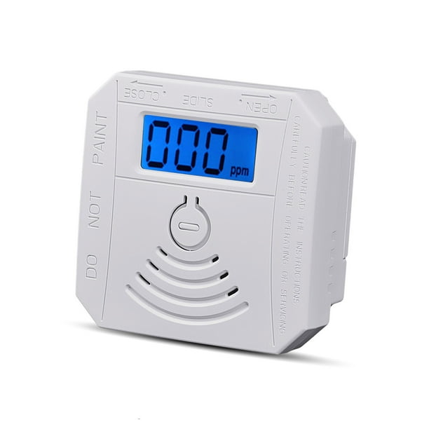 Detector de monóxido de carbono, detector de alarma de monitor CO  alimentado por batería, detector de CO con pantalla digital LCD y  advertencia de