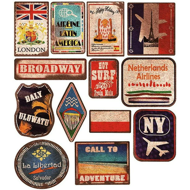 Pegatinas de sello Vintage de vinilo, pegatinas de viaje Retro