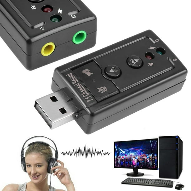 Adaptador de para micrófono 71 tarjeta de sonido USB 35mm estéreo compatible con sonido 3D ordenador de escritorio y portátil | Bodega Aurrera en línea