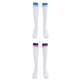 1 par de calcetines de golf para mujer, medias blancas de sobre la